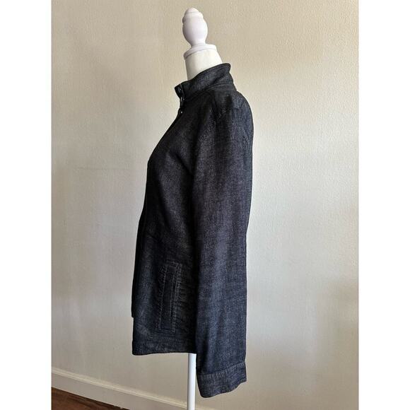 Eileen Fisher Women’s Denim Jacket 53%cotton 45%linen Full Zip Unlined Size PM - Picture 3 of 12